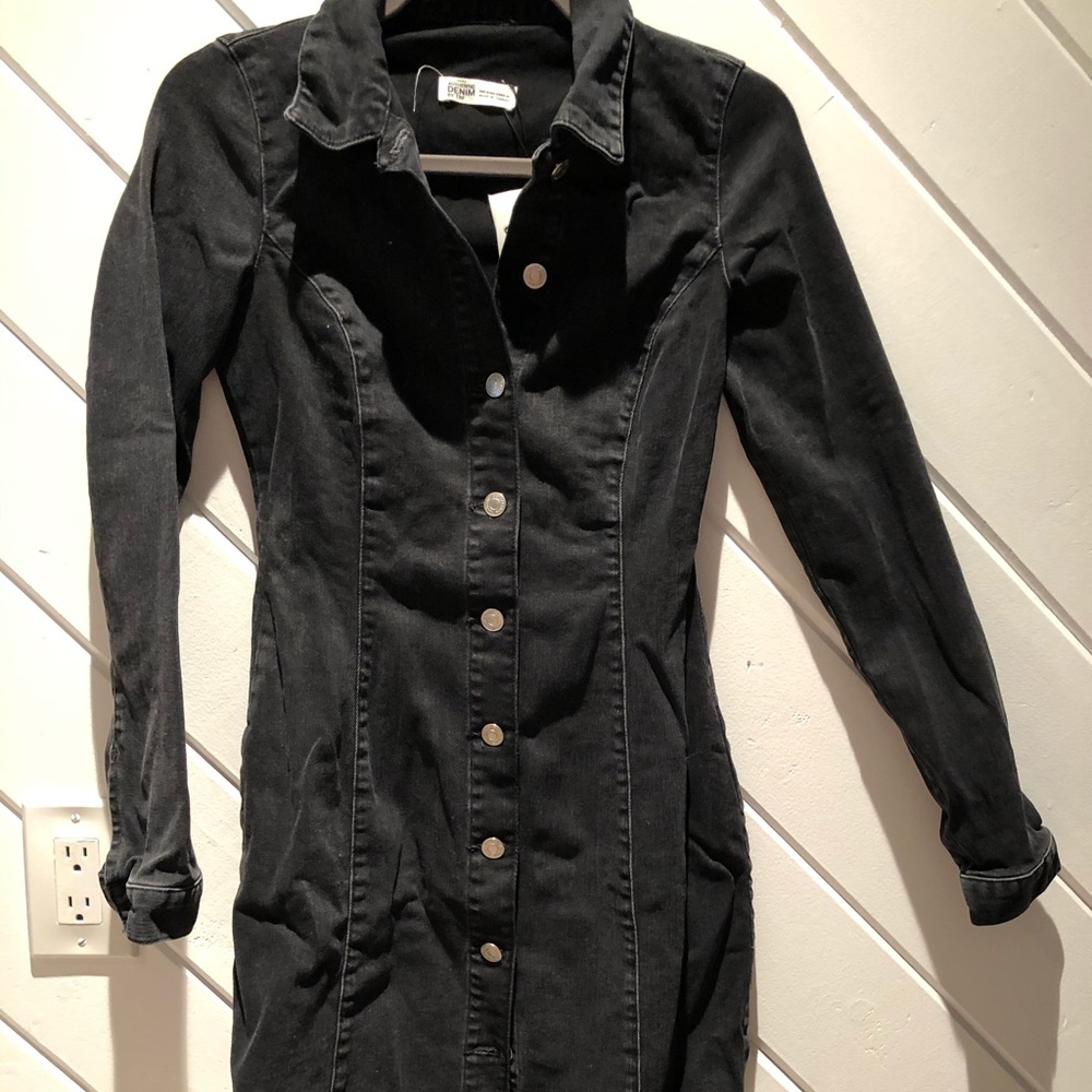 Denim button down dress